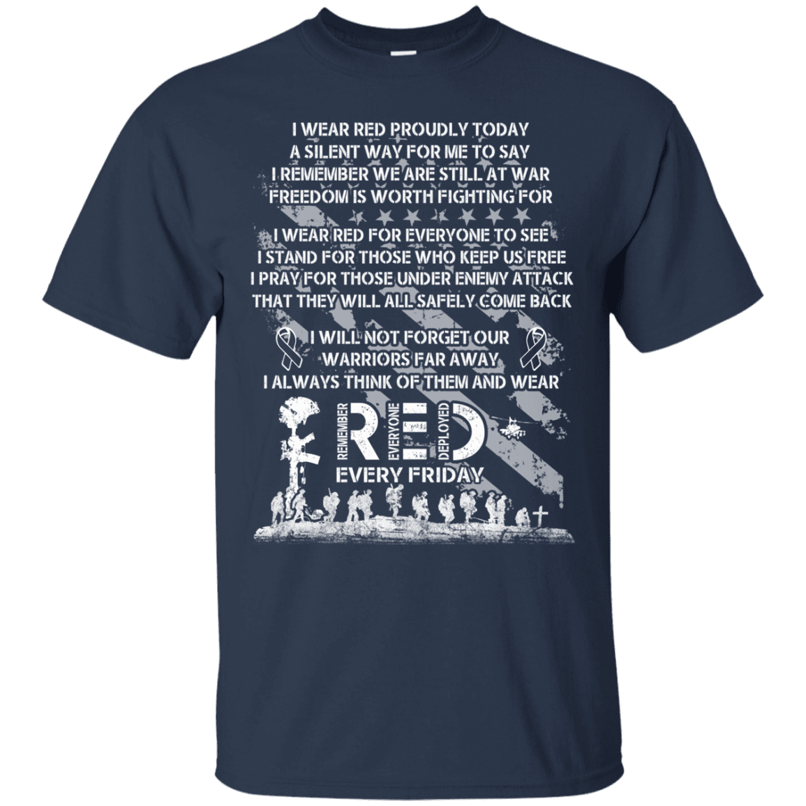 Military T-Shirt "WEAR RED EVERY DAY VETERAN REMEMBER MEMORY DAY"-TShirt-General-Veterans Nation