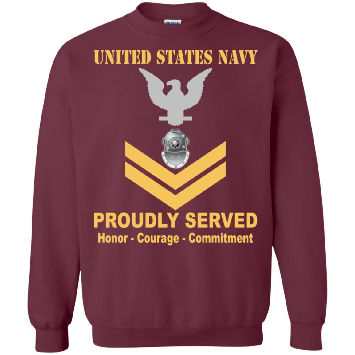 Navy Diver Navy ND E-5 Rating Badges Proudly Served T-Shirt For Men On Front-TShirt-Navy-Veterans Nation