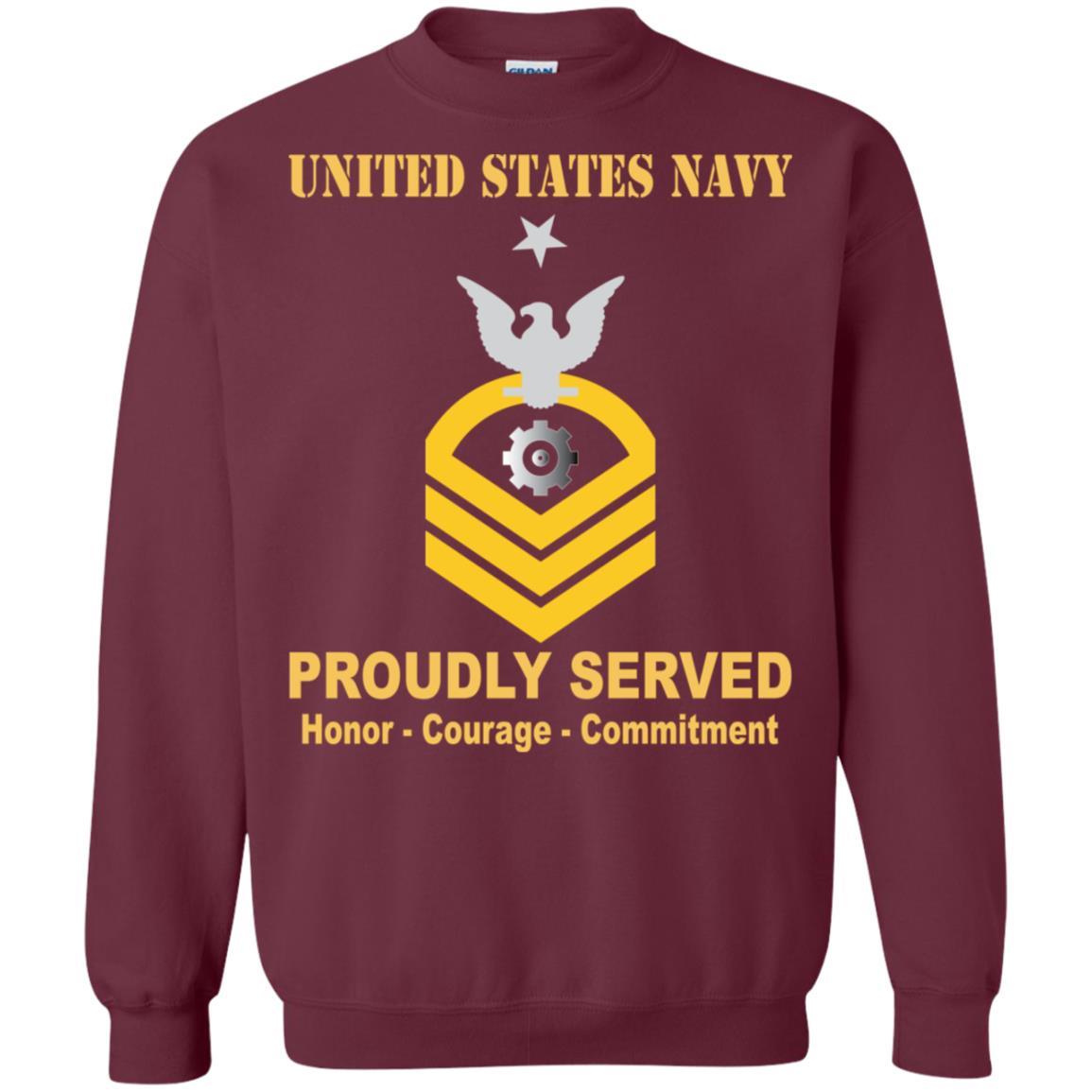 U.S Navy Engineman Navy EN E-8 Rating Badges Proudly Served T-Shirt For Men On Front-TShirt-Navy-Veterans Nation