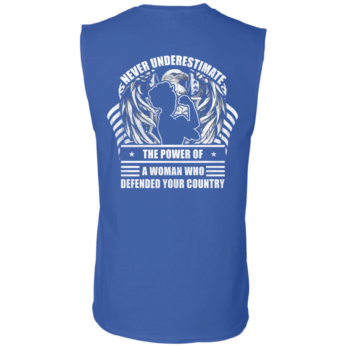 Military T-Shirt "Never Underestimate A Woman Who Defended Your Country Women Back"-TShirt-General-Veterans Nation