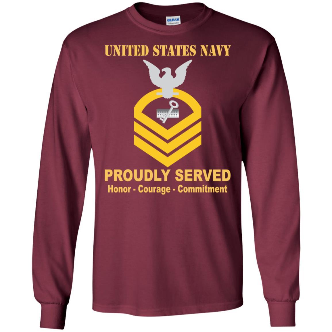 Navy Disbursing Clerk Navy DK E-7 Rating Badges Proudly Served T-Shirt For Men On Front-TShirt-Navy-Veterans Nation