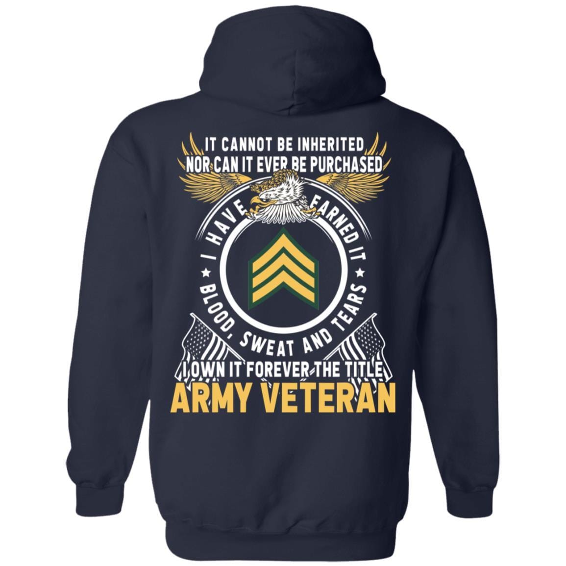 US Army E-5 Sergeant E5 SGT Noncommissioned Officer Ranks T-Shirt For Men On Back-TShirt-Army-Veterans Nation