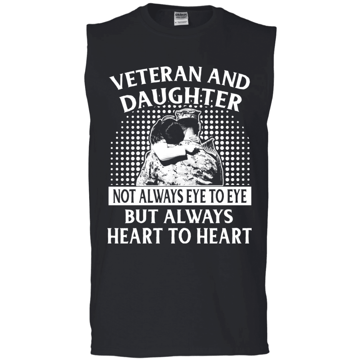 Military T-Shirt "VETERAN AND DAUGHTER ALWAYS HEART TO HEART"-TShirt-General-Veterans Nation