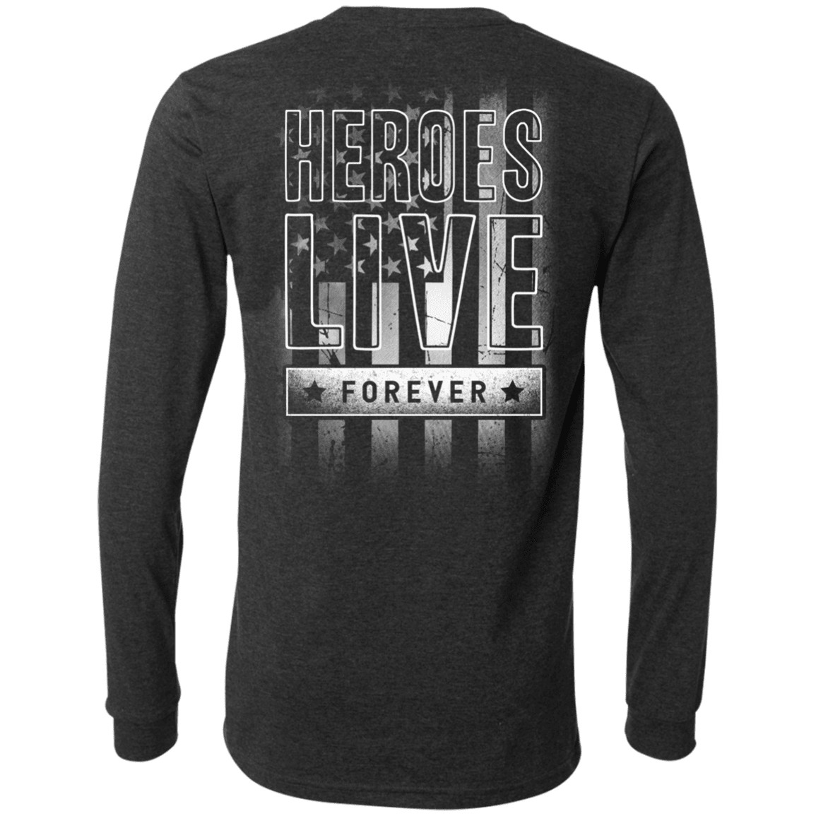 Military T-Shirt "Hero Live Forever" - Men Back-TShirt-General-Veterans Nation