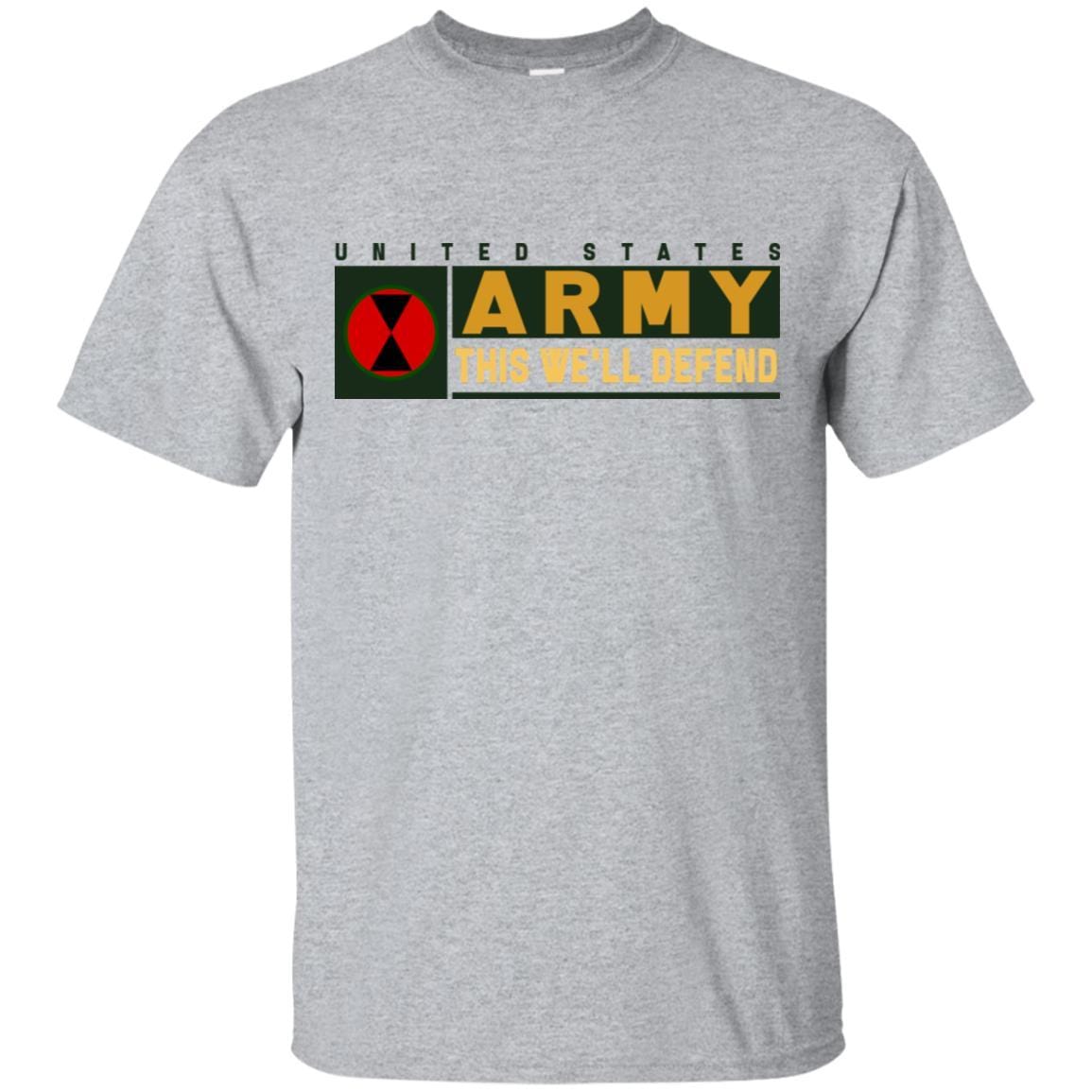 US Army 7th Infantry Division- This We'll Defend T-Shirt On Front For Men-TShirt-Army-Veterans Nation