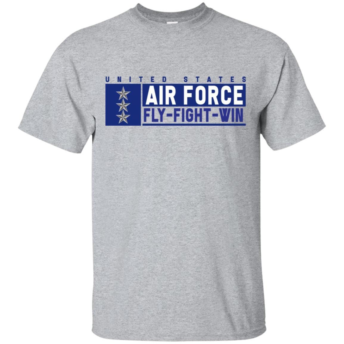 US Air Force O-9 Lieutenant General Fly - Fight - Win T-Shirt On Front For Men-TShirt-USAF-Veterans Nation