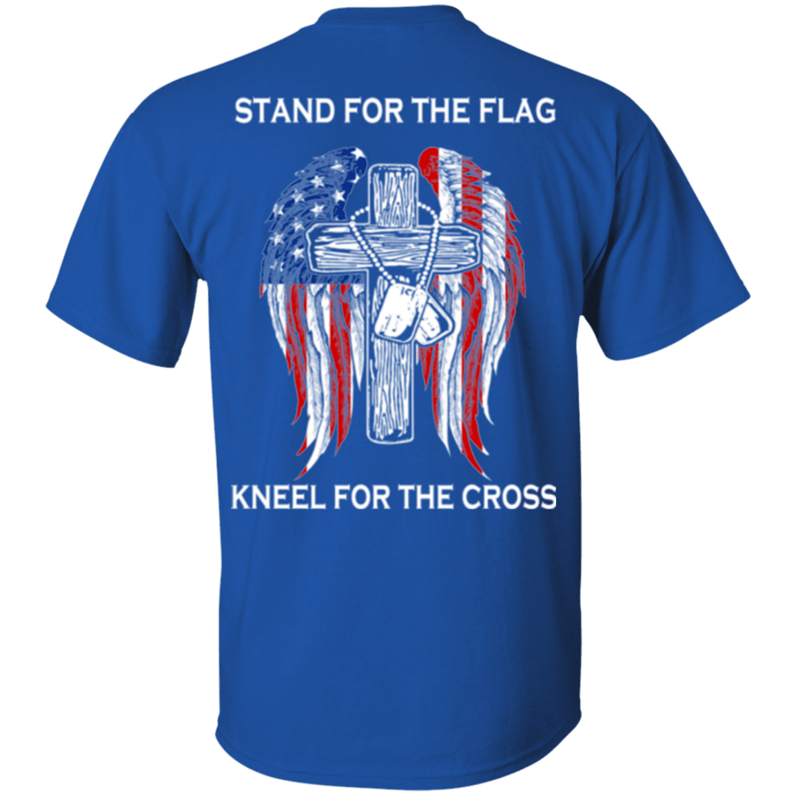 Military T-Shirt "Veteran - Stand For The Flag Kneel For The Cross"-TShirt-General-Veterans Nation