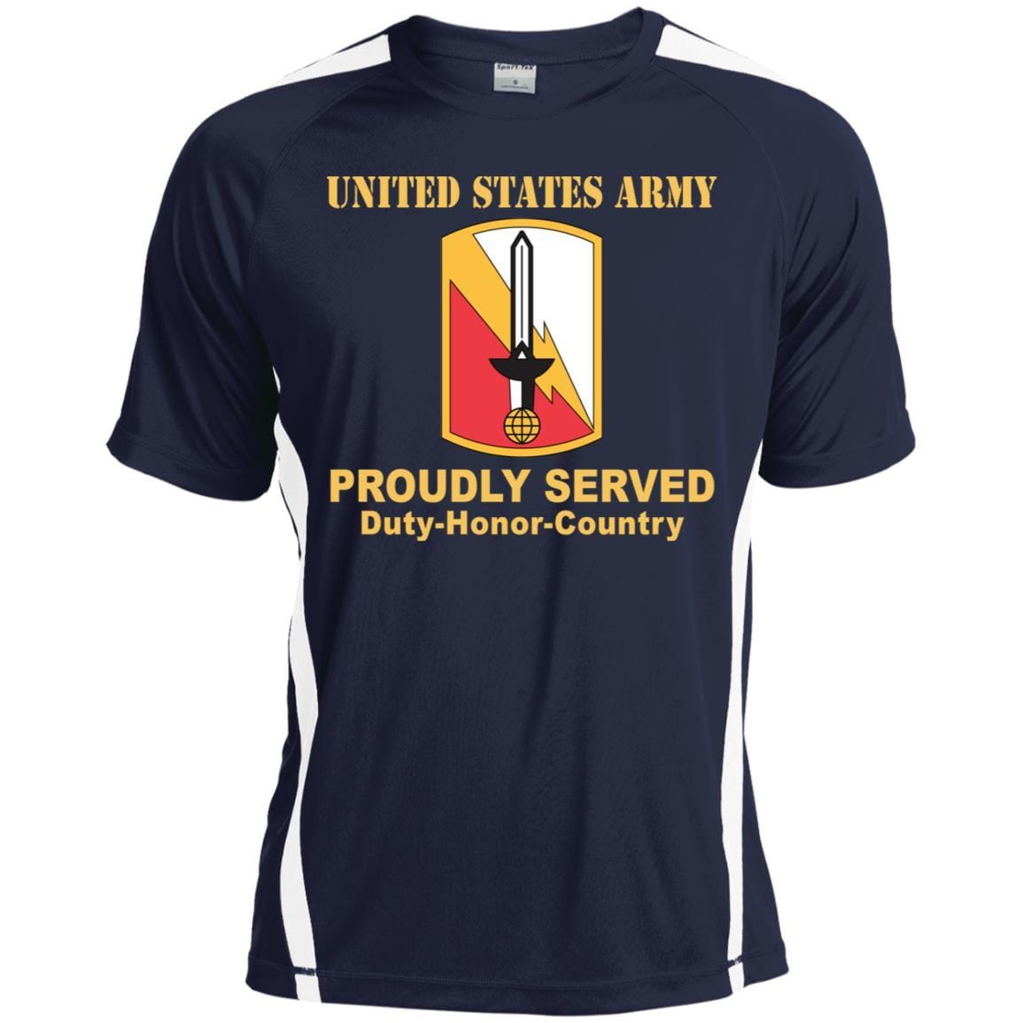 US ARMY 21ST SIGNAL BRIGADE- Proudly Served T-Shirt On Front For Men-TShirt-Army-Veterans Nation