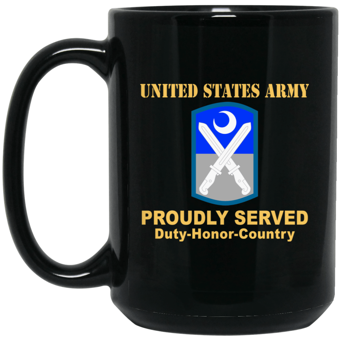 US ARMY 218TH MANEUVER ENHANCEMENT BRIGADE - 11 oz - 15 oz Black Mug-Mug-Army-CSIB-Veterans Nation