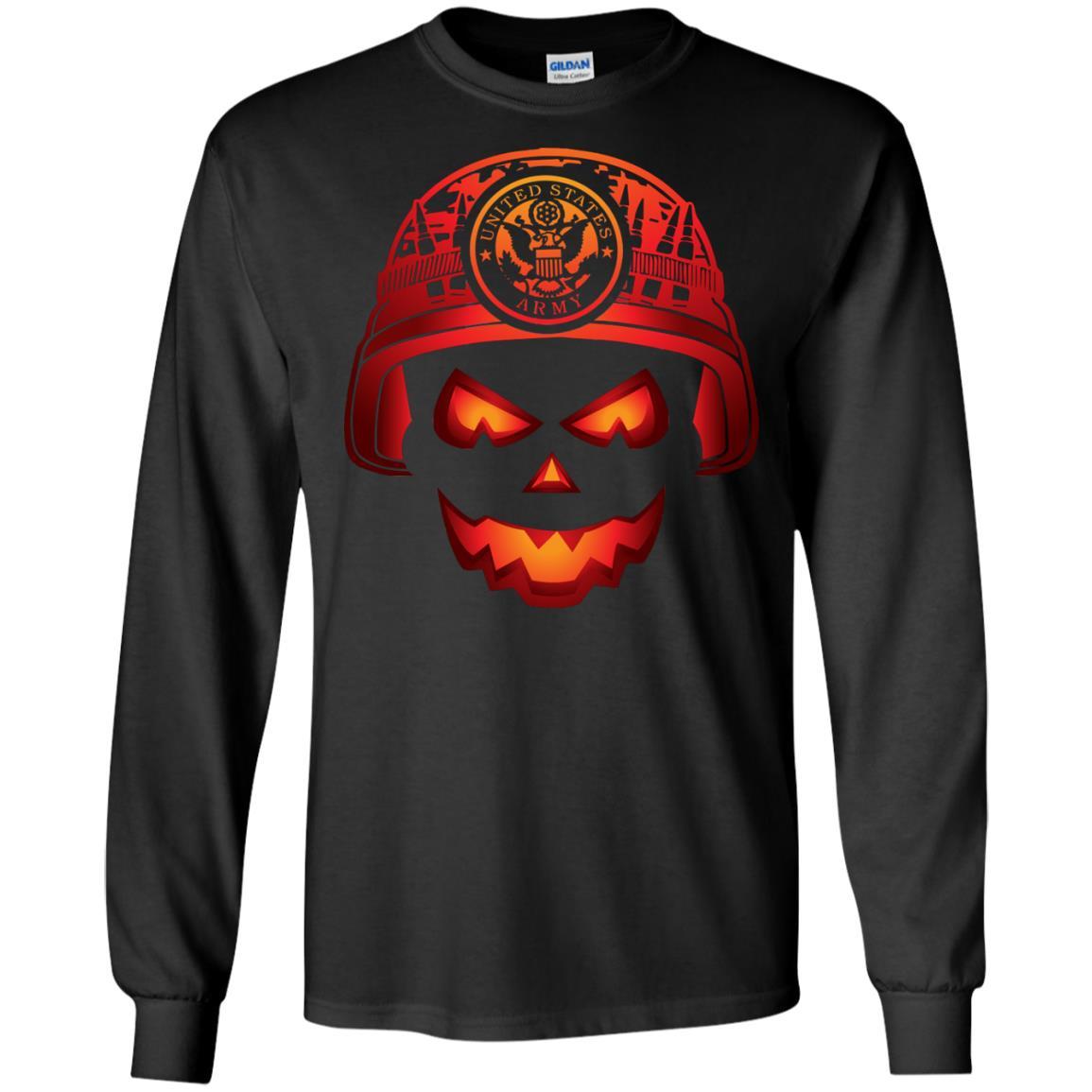 US Army Halloween Skull Men T Shirt On Front-TShirt-Army-Veterans Nation