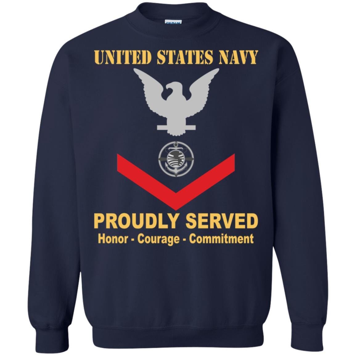 Navy Religious Program Specialist Navy RP E-4 Rating Badges Proudly Served T-Shirt For Men On Front-TShirt-Navy-Veterans Nation