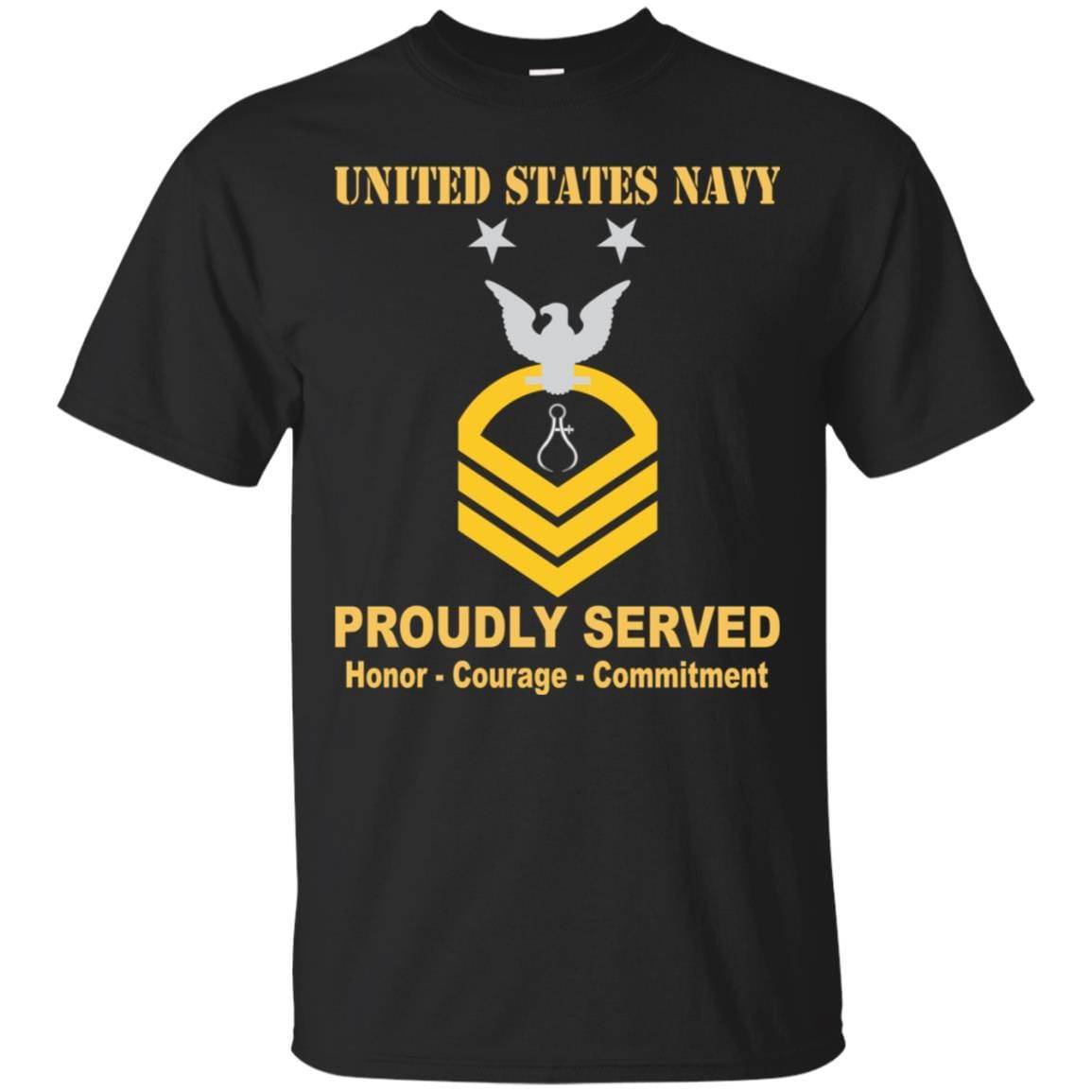 Navy Instrumentman Navy IM E-9 Rating Badges Proudly Served T-Shirt For Men On Front-TShirt-Navy-Veterans Nation