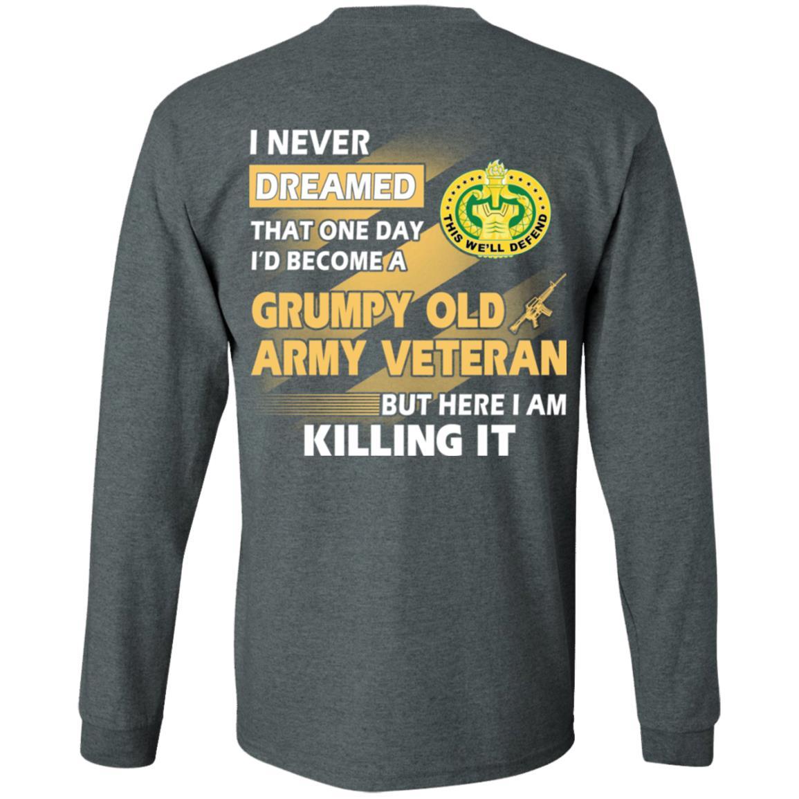 US Army T-Shirt "Drill Sergeant Grumpy Old Veteran" On Back-TShirt-Army-Veterans Nation