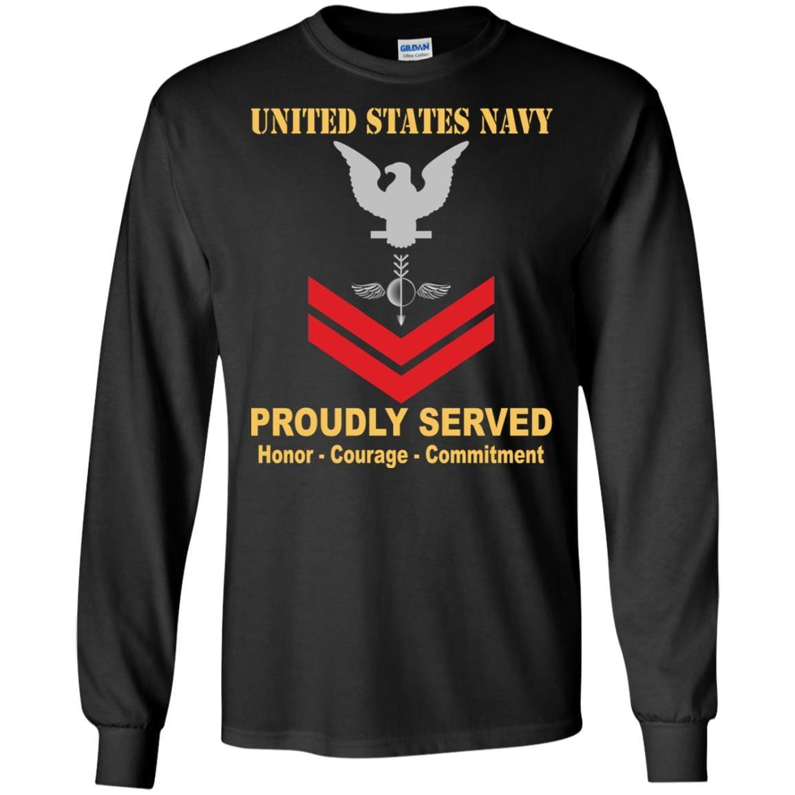 Navy Aerographers Mate Navy AG E-5 Rating Badges Proudly Served T-Shirt For Men On Front-TShirt-Navy-Veterans Nation
