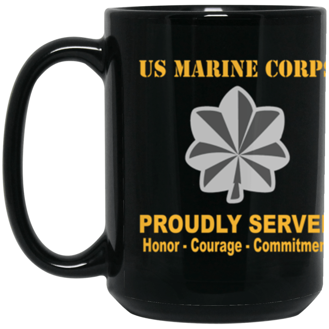 USMC O-5 Lieutenant Colonel O5 LtCol O5 Field Officer Ranks Proudly Served Core Values 15 oz. Black Mug-Drinkware-Veterans Nation
