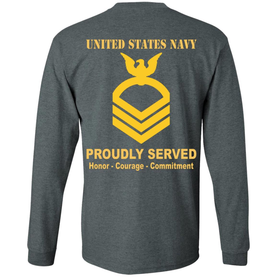 US Navy E-7 Collar T-Shirt On Back-Apparel-Veterans Nation