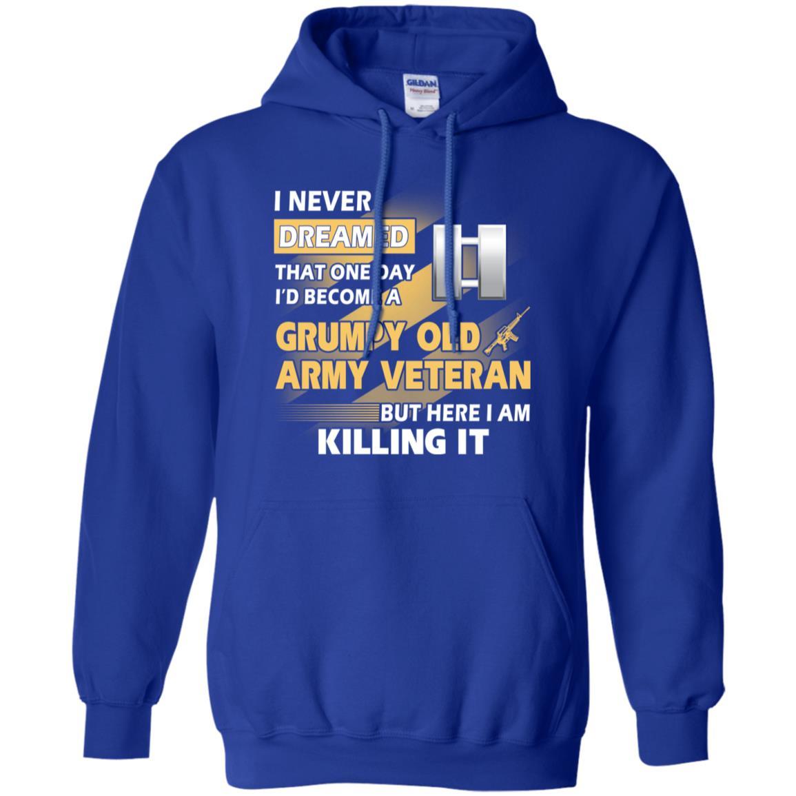 US Army T-Shirt "Grumpy Old Veteran" O-3 Captain(CPT) On Front-TShirt-Army-Veterans Nation