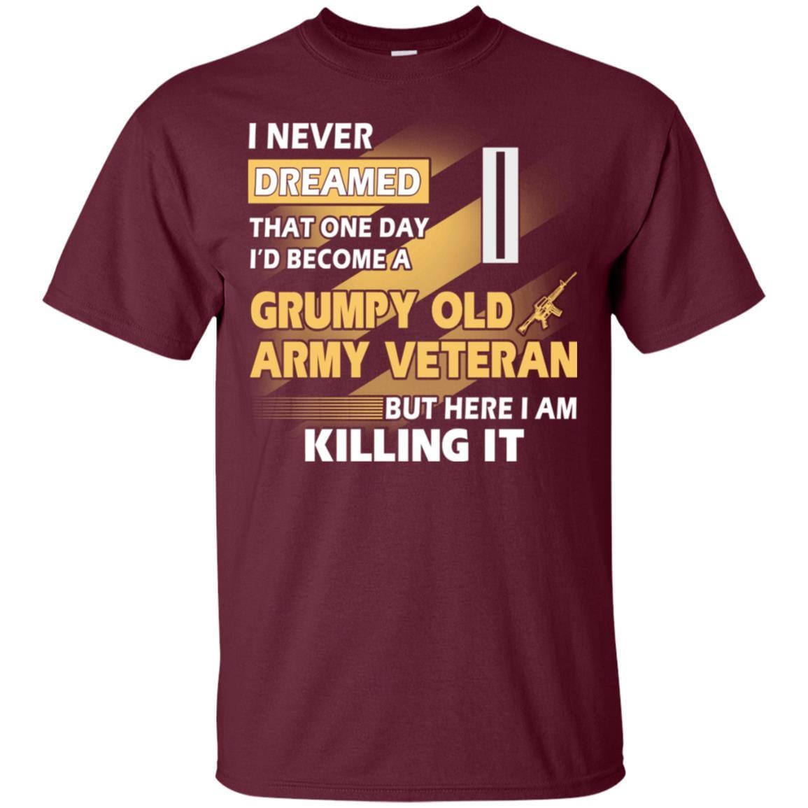 US Army T-Shirt "Grumpy Old Veteran" W-5 Chief Warrant Officer 5(CW5) On Front-TShirt-Army-Veterans Nation