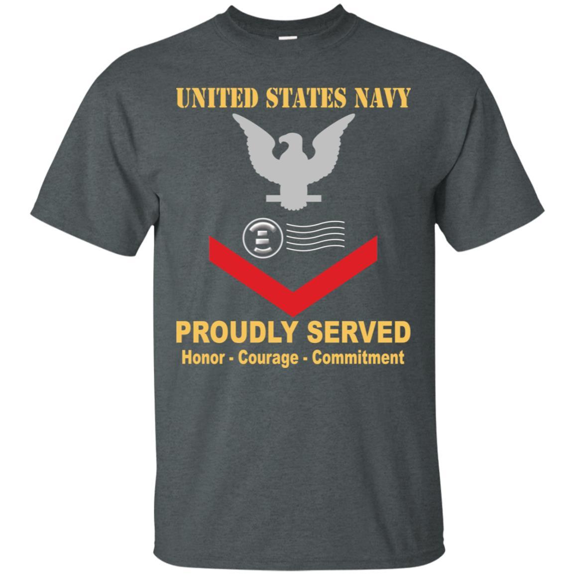 Navy Postal Clerk Navy PC E-4 Rating Badges Proudly Served T-Shirt For Men On Front-TShirt-Navy-Veterans Nation