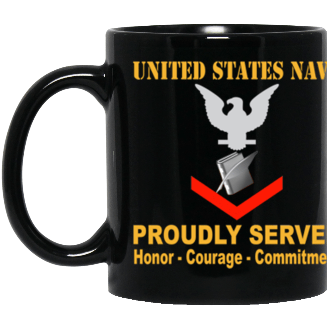 US Navy Personnel Specialist Navy PS E-4 11 oz. Black Mug-Drinkware-Veterans Nation