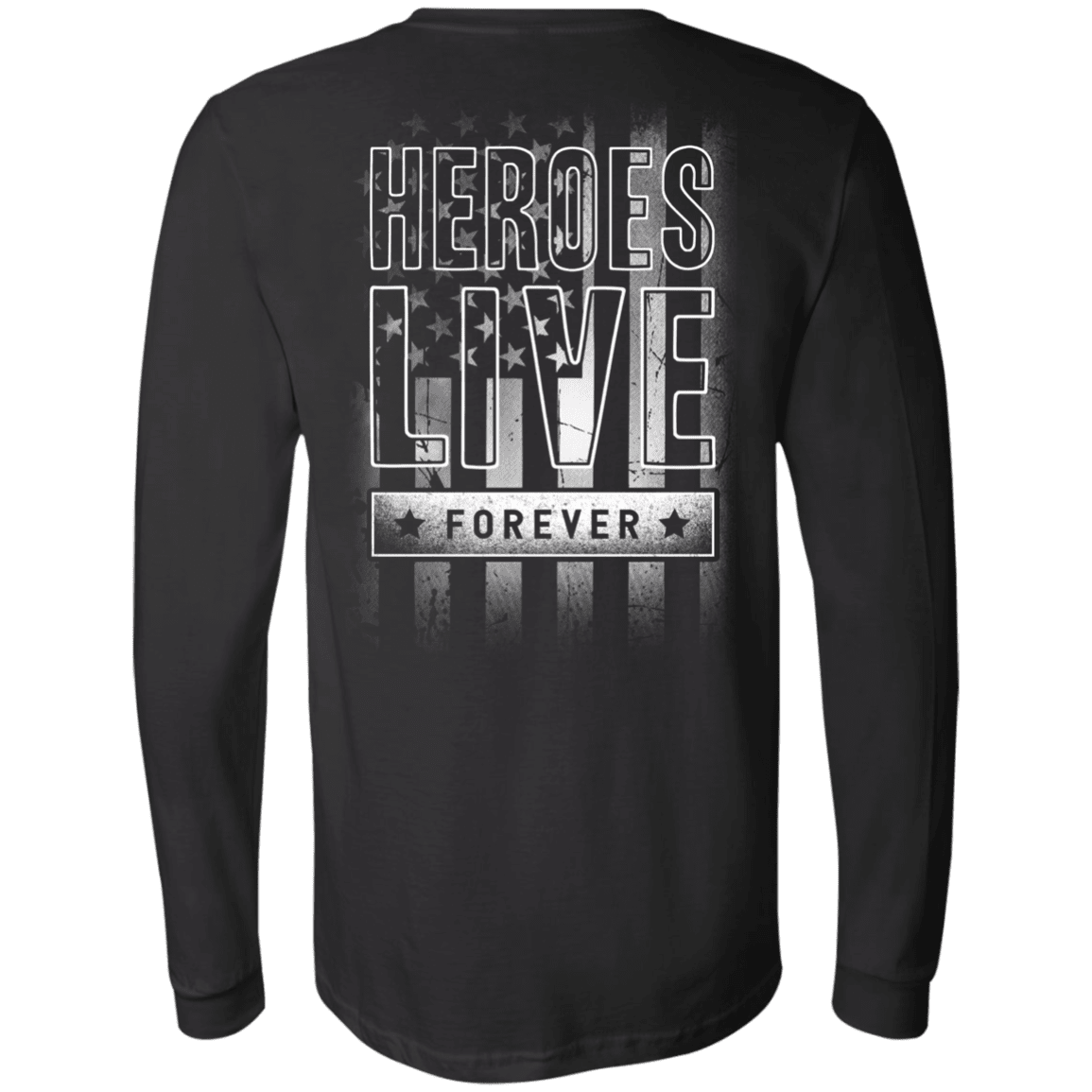 Military T-Shirt "Hero Live Forever" - Men Back-TShirt-General-Veterans Nation