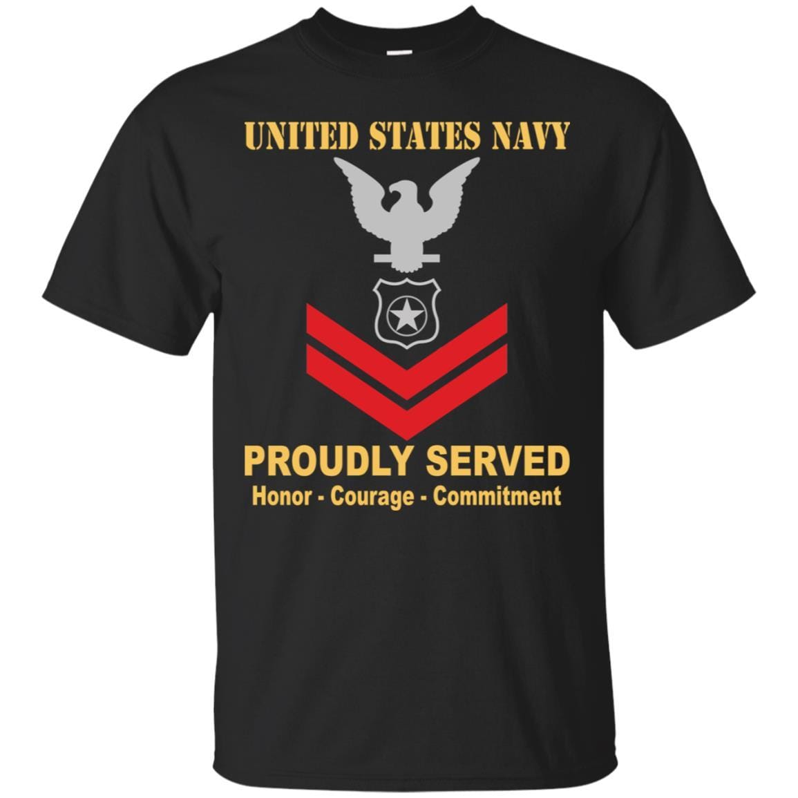 U.S Navy Master-at-arms Navy MA E-5 Rating Badges Proudly Served T-Shirt For Men On Front-TShirt-Navy-Veterans Nation