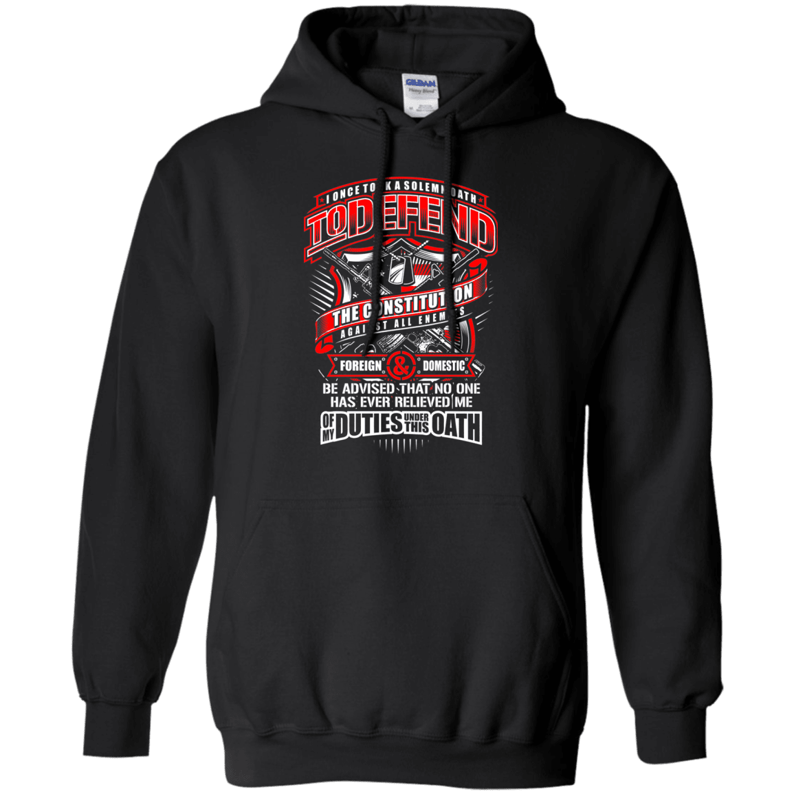 Military T-Shirt "My Oath To Defend The Constitution Veteran Men" Front-TShirt-General-Veterans Nation