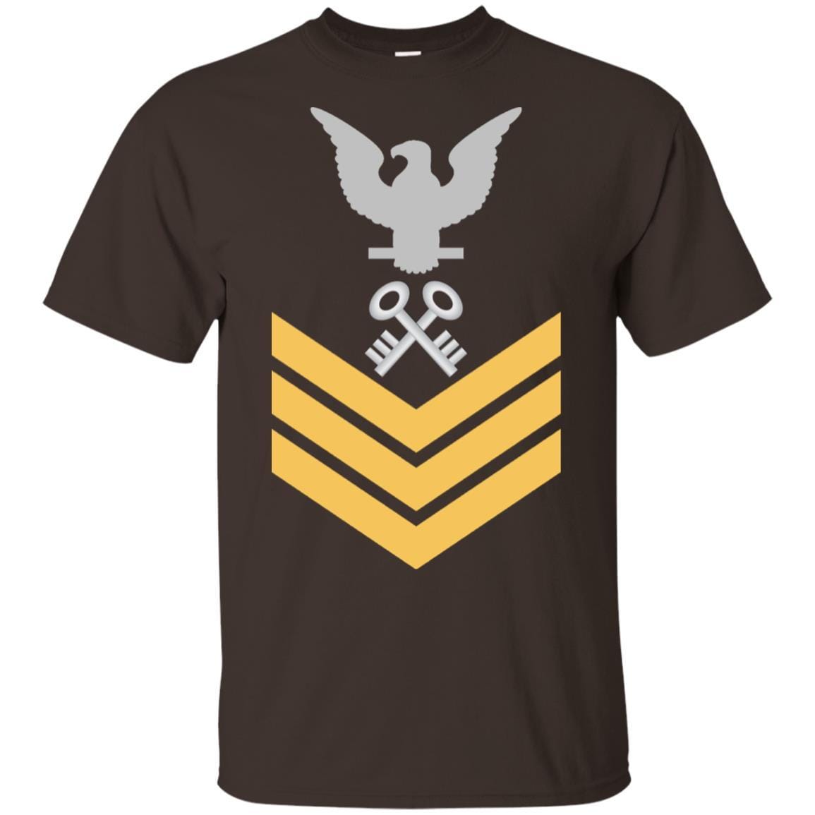Military T-Shirt "Navy Storekeeper Navy SK E-6 Rating Badges On" Front For Men-TShirt-General-Veterans Nation