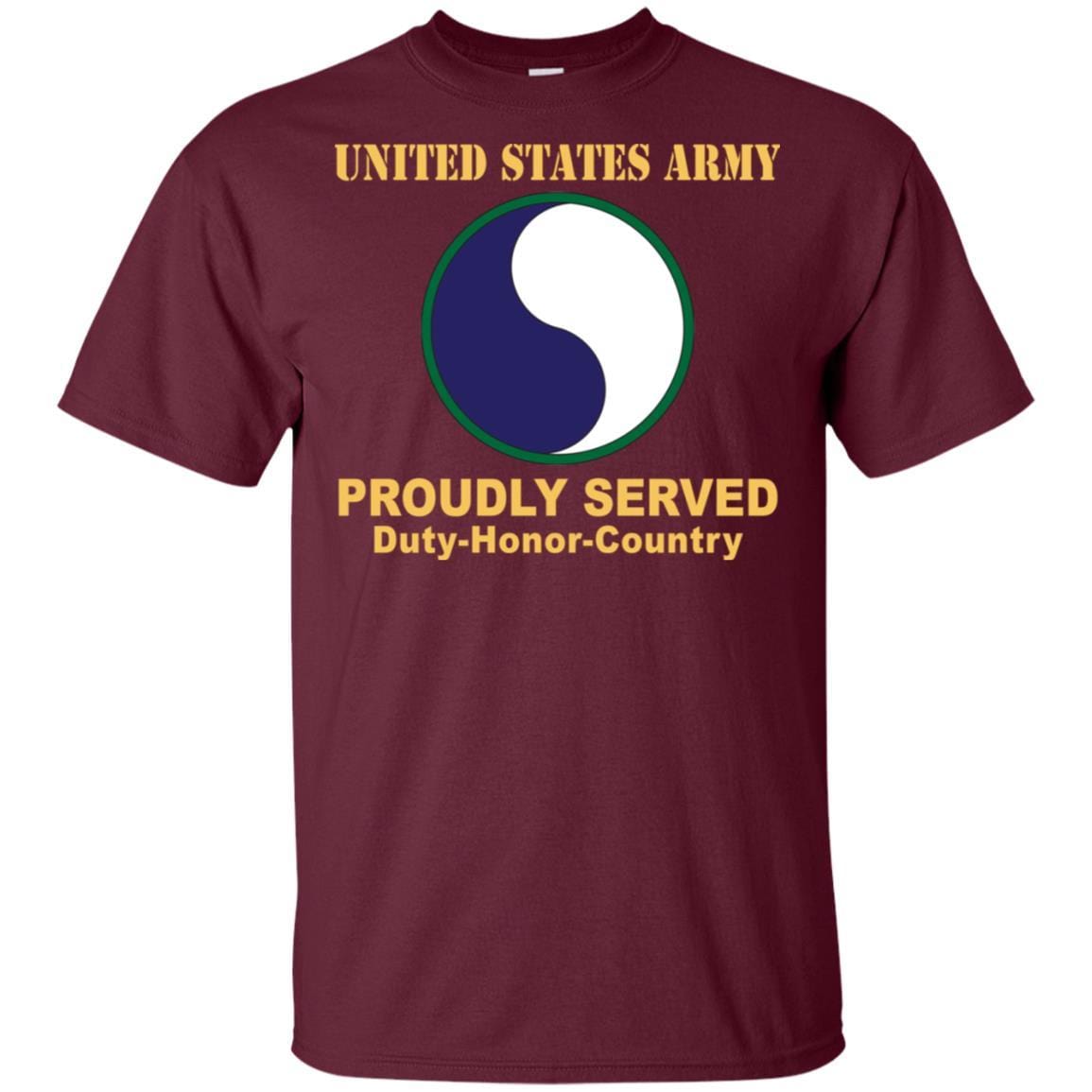 US ARMY 29TH INFANTRY DIVISION CSIB - Proudly Served T-Shirt On Front For Men-TShirt-Army-Veterans Nation