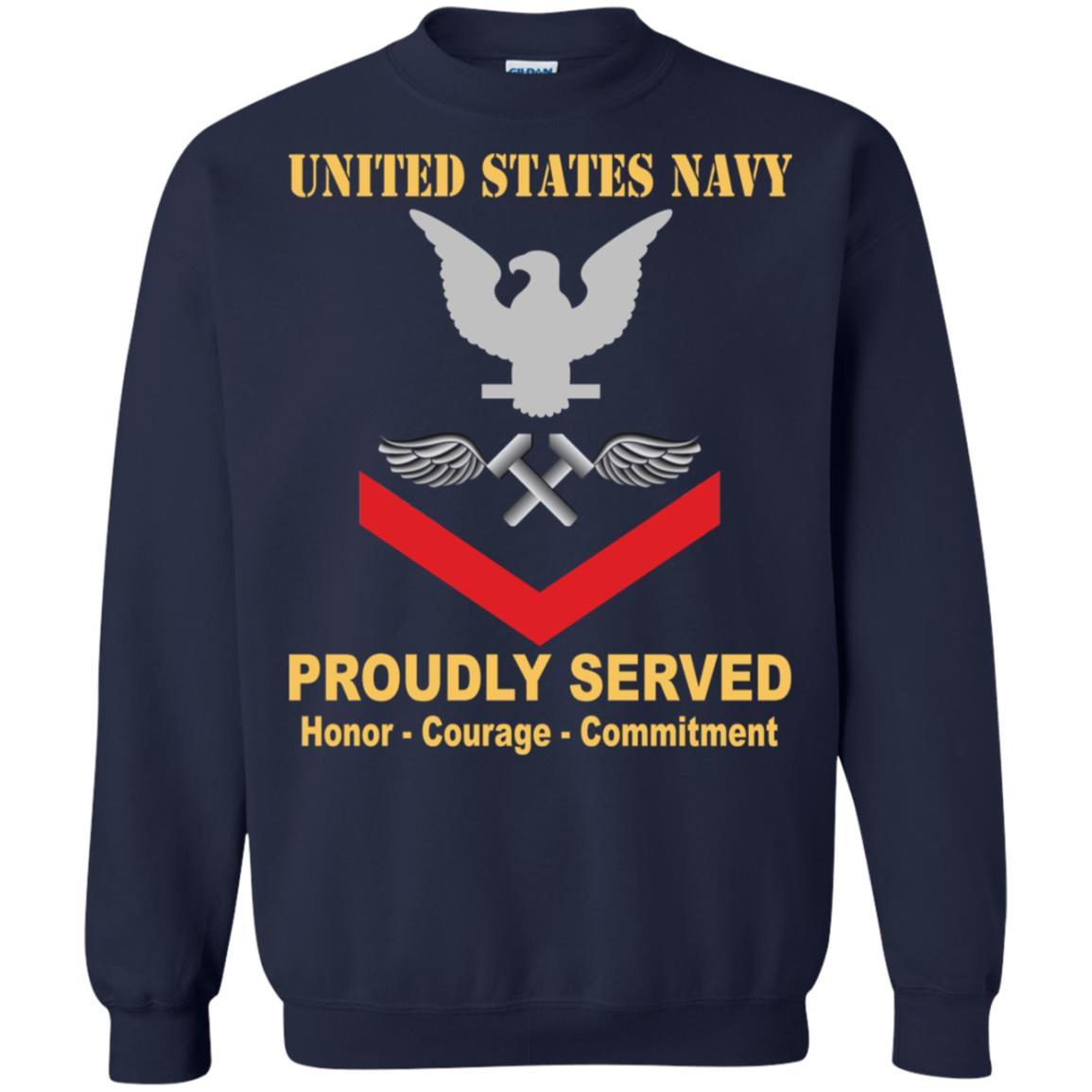 Navy Aviation Structural Mechanic Navy AM E-4 Rating Badges Proudly Served T-Shirt For Men On Front-TShirt-Navy-Veterans Nation