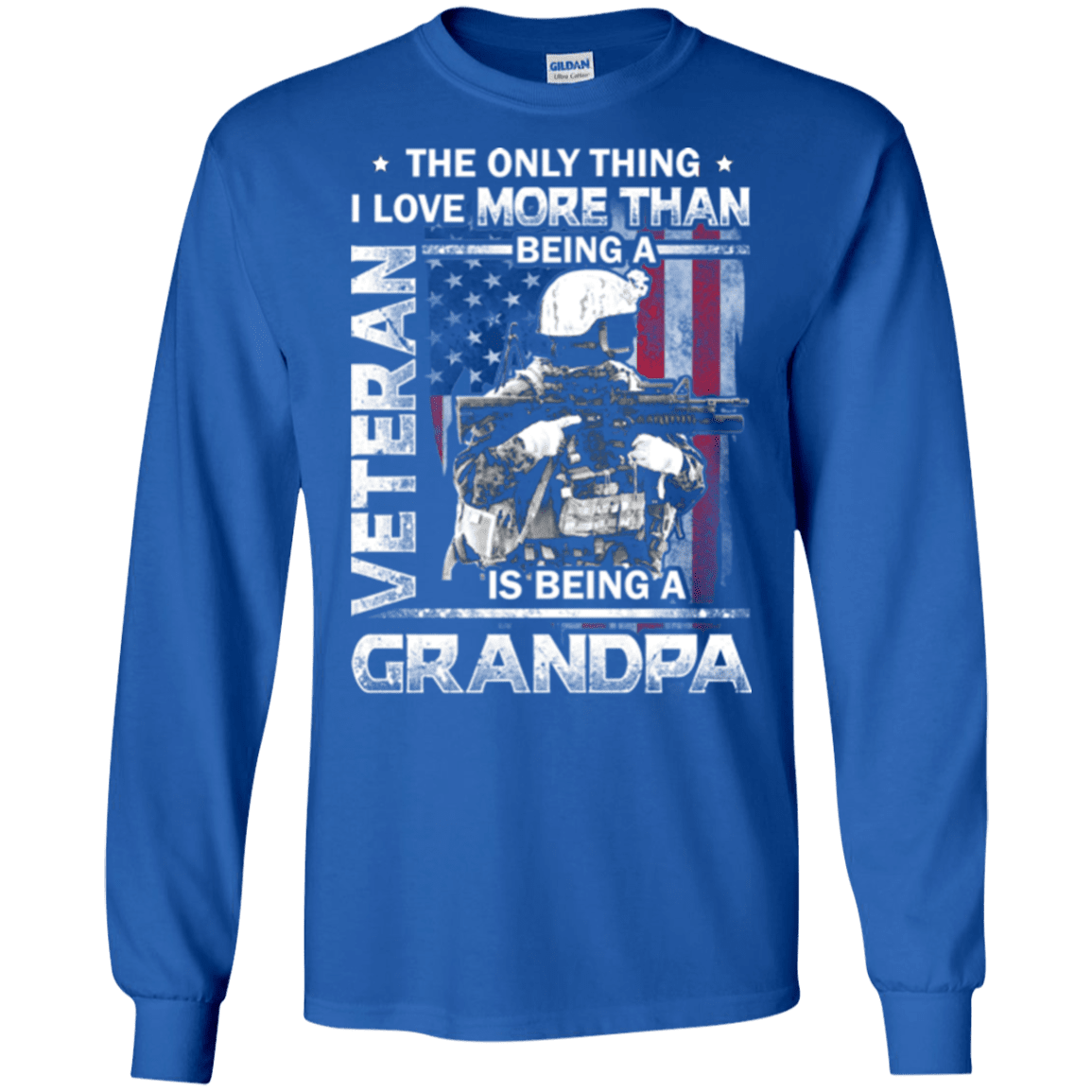 Military T-Shirt "I love Being A Grandpa Veteran - Men" Front-TShirt-General-Veterans Nation