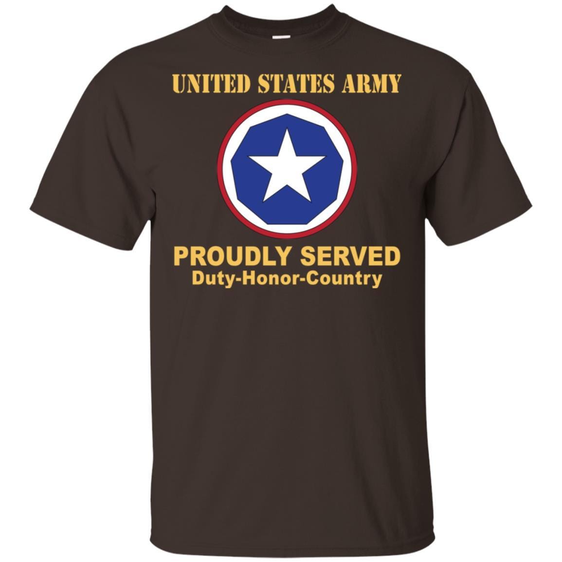 US ARMY 9TH SUPPORT COMMAND- Proudly Served T-Shirt On Front For Men-TShirt-Army-Veterans Nation