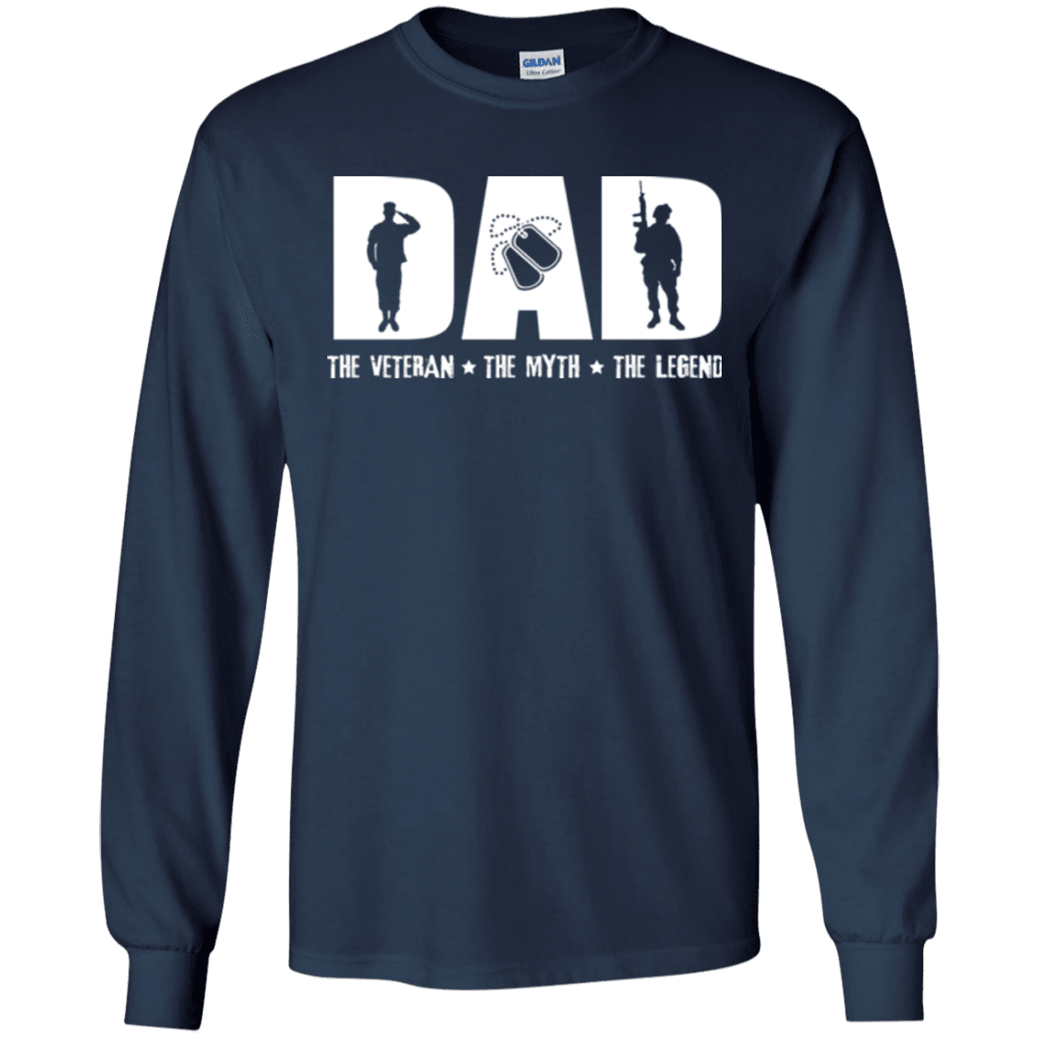 Military T-Shirt "DAD THE VETERAN - THE MYTH - THE LEGEND"-TShirt-General-Veterans Nation