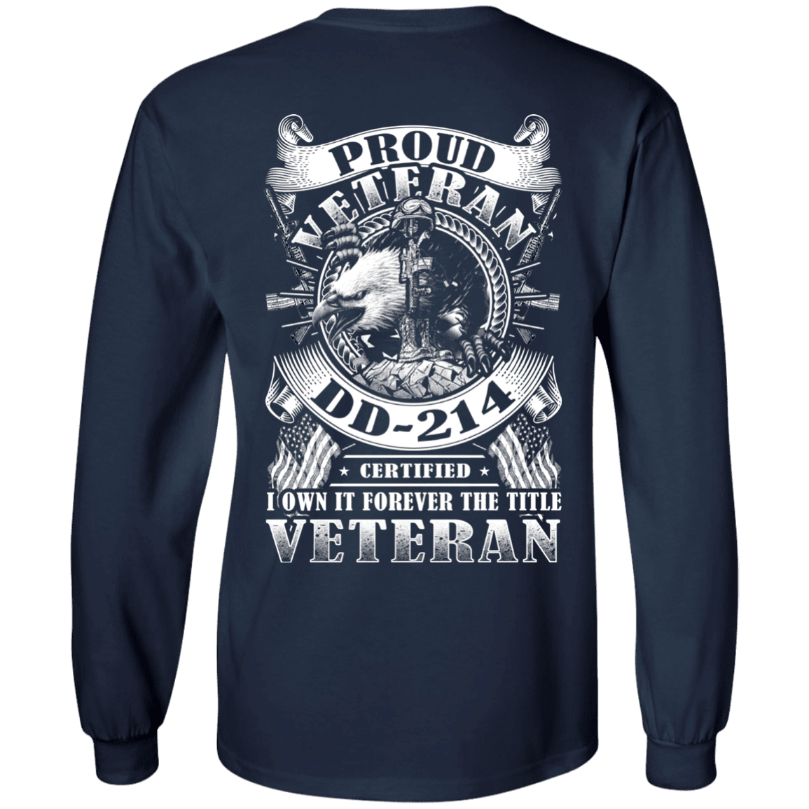 Military T-Shirt "Proud Veteran DD 214 Back"-TShirt-General-Veterans Nation