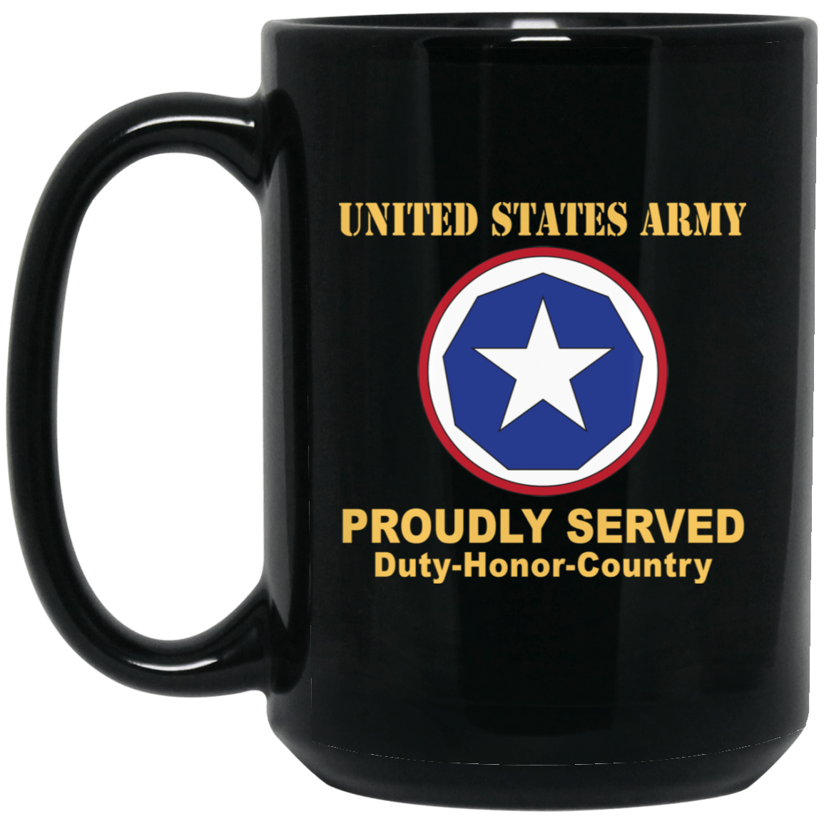 US ARMY 9TH SUPPORT COMMAND- 11 oz - 15 oz Black Mug-Mug-Army-CSIB-Veterans Nation