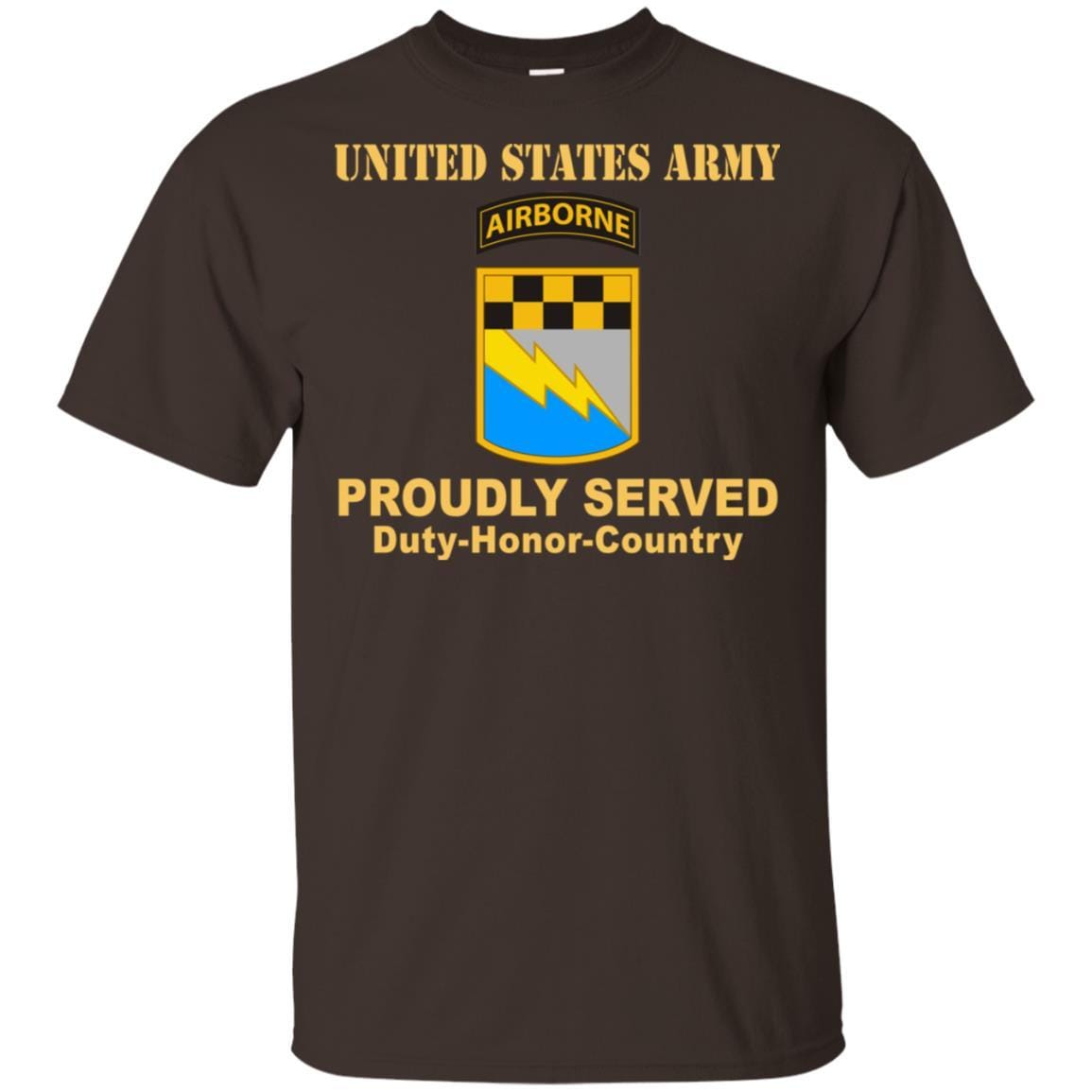 US ARMY 525TH MILITARY INTELLIGENCE BRIGADE W- AIRBORNE TAB- Proudly Served T-Shirt On Front For Men-TShirt-Army-Veterans Nation