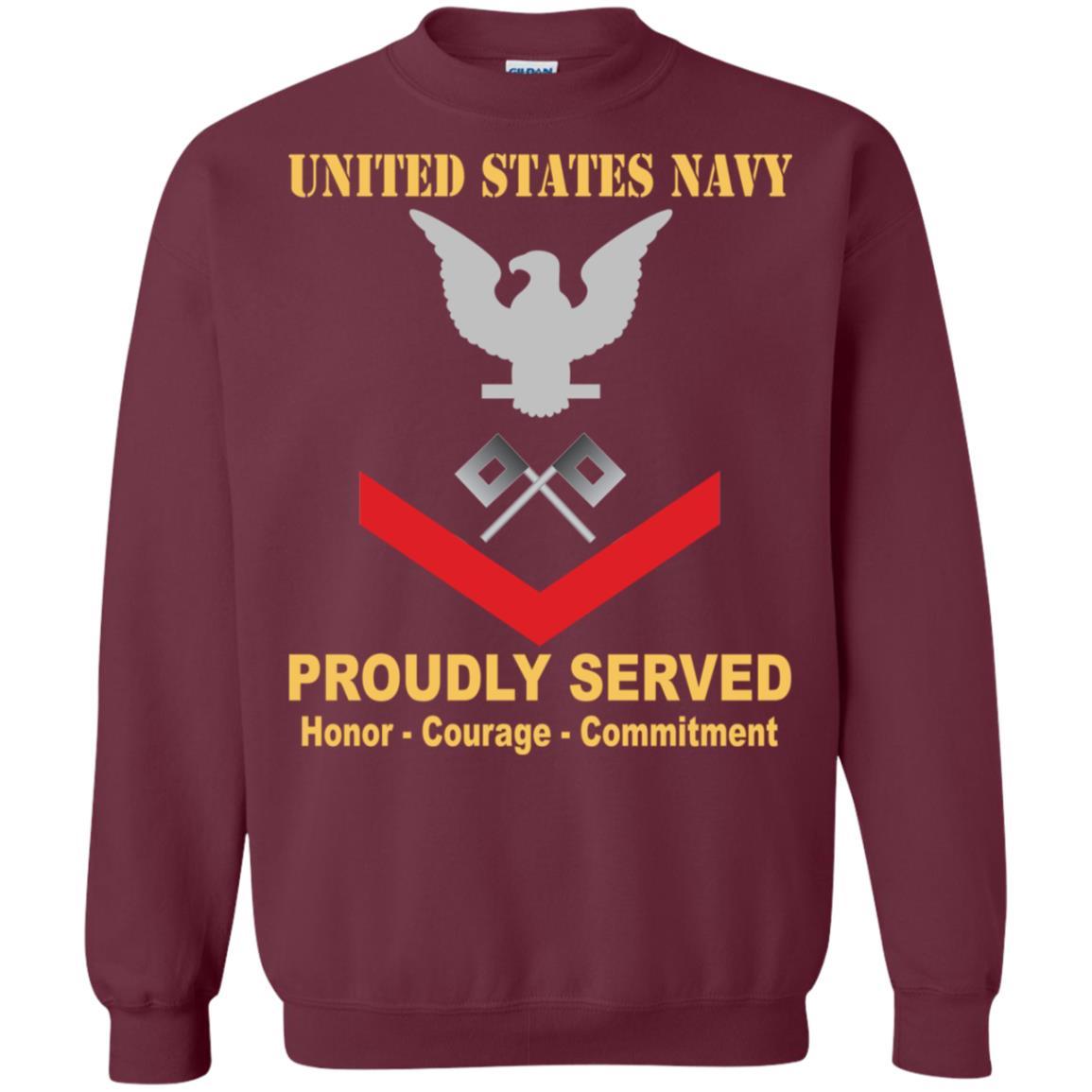 U.S Navy Signalman Navy SN E-4 Rating Badges Proudly Served T-Shirt For Men On Front-TShirt-Navy-Veterans Nation