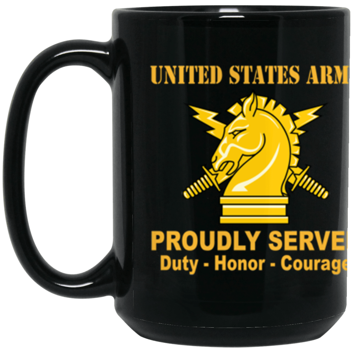 US Army Psychological Ops Proudly Served Core Values 15 oz. Black Mug-Drinkware-Veterans Nation