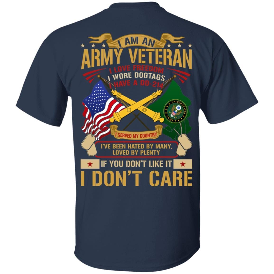 US Army T-Shirt Field Artillery I Am An Veteran On Back-T-Shirts-Veterans Nation