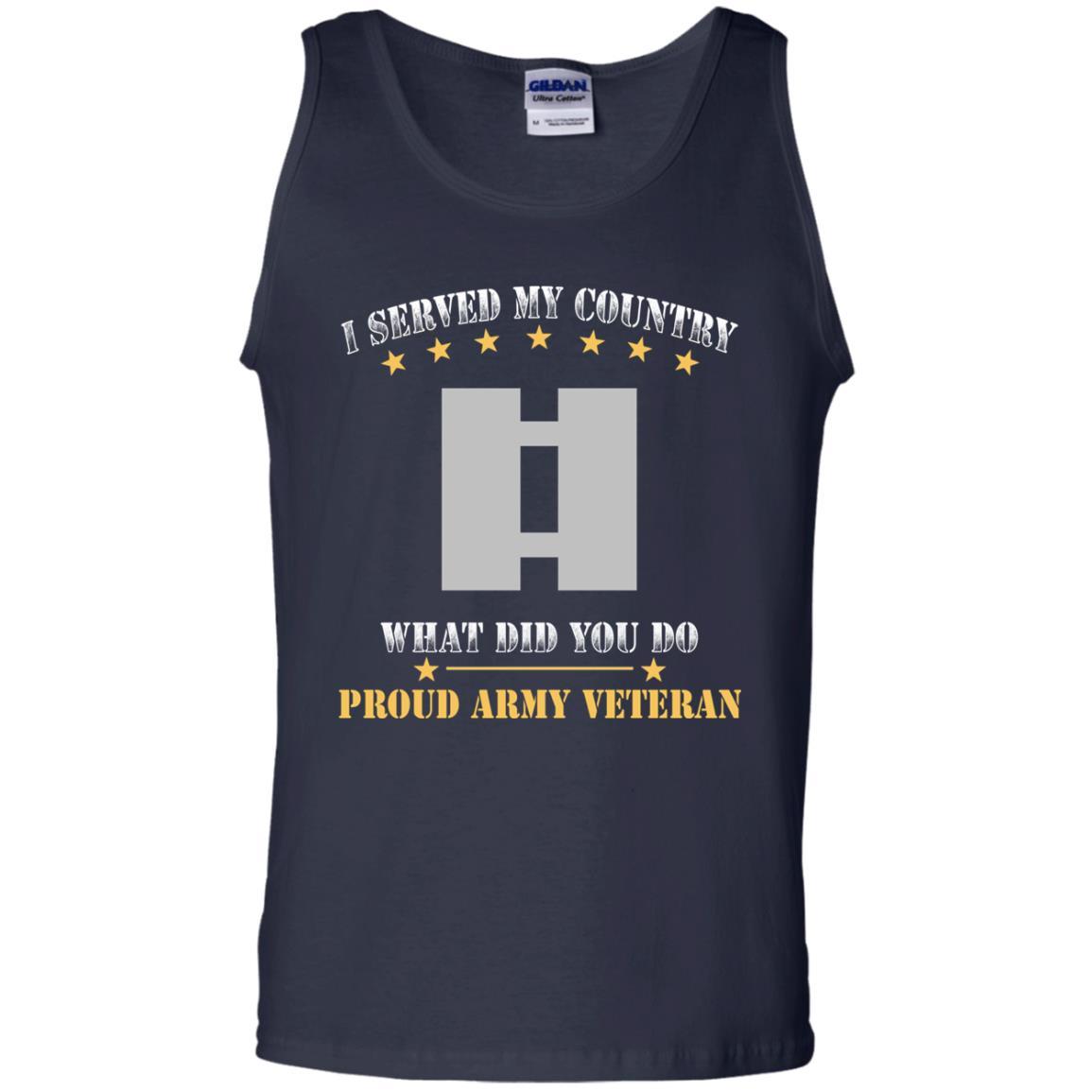 US Army O-3 Captain O3 CPT Commissioned Officer Ranks Men Front T Shirt - Proud US Army Veteran-TShirt-Army-Veterans Nation
