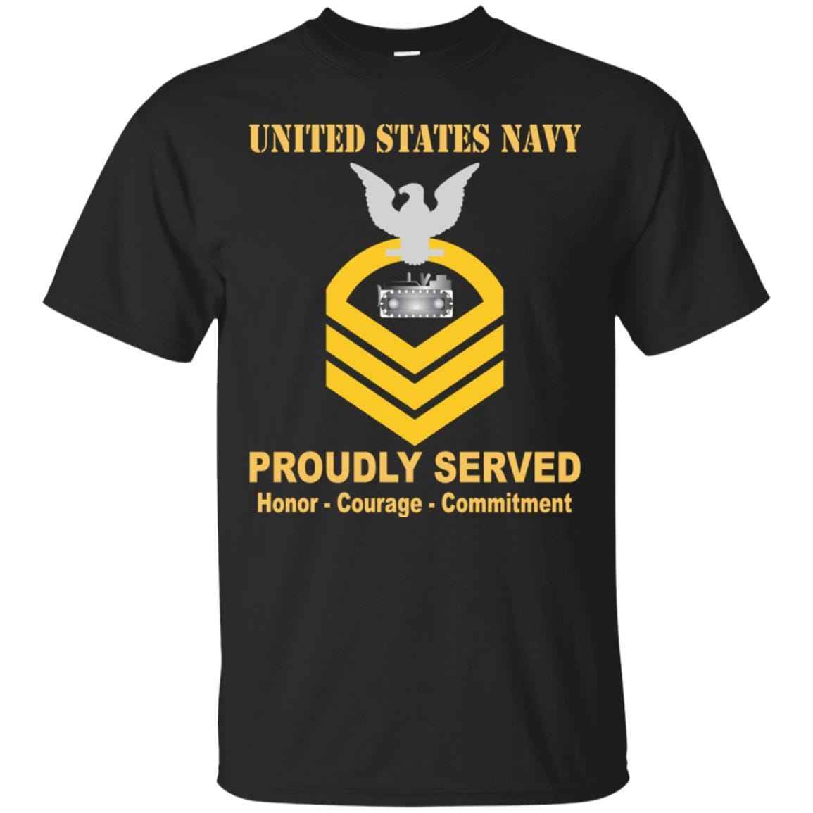 Navy Equipment Operator Navy EO E-7 Rating Badges Proudly Served T-Shirt For Men On Front-TShirt-Navy-Veterans Nation