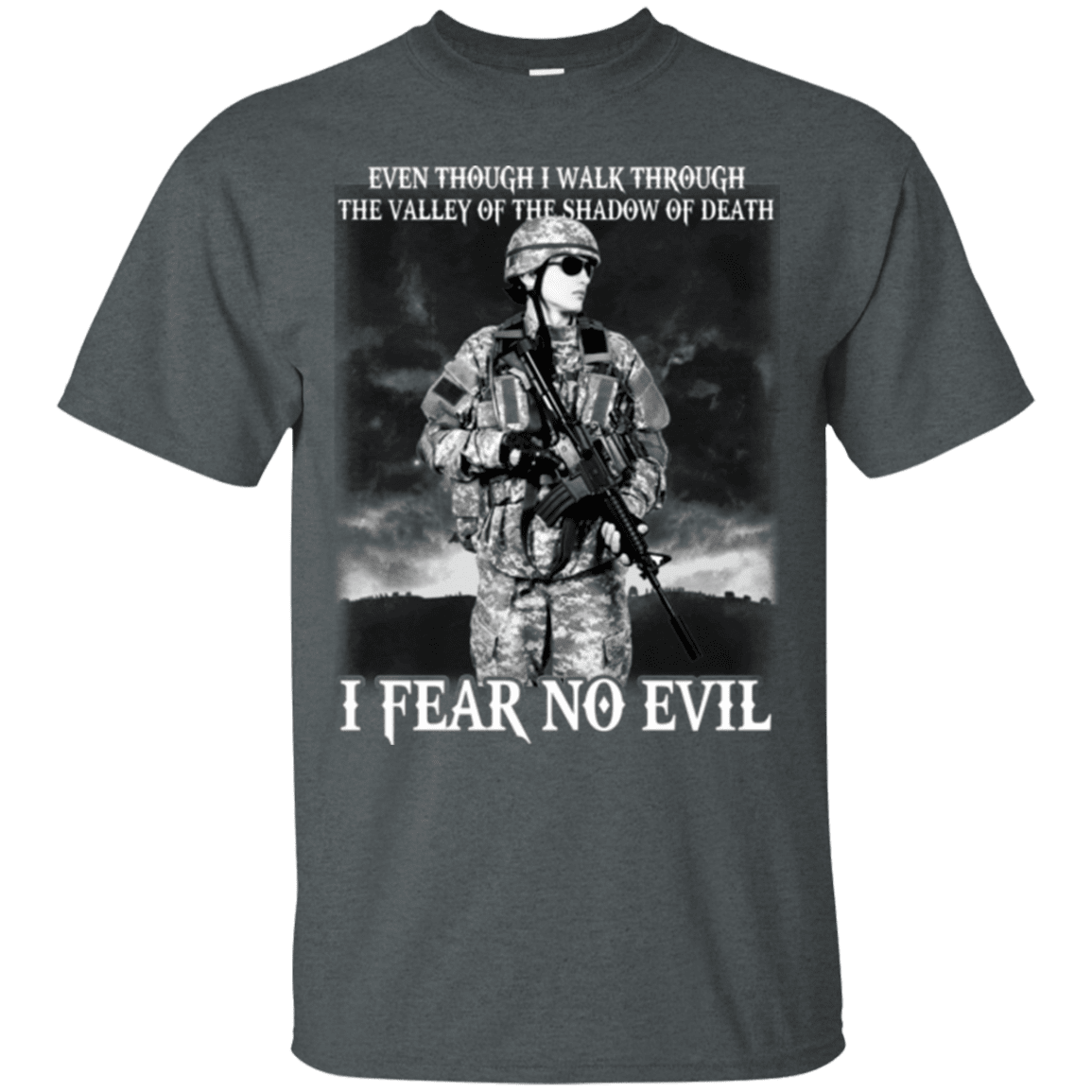 Military T-Shirt "I FEAR NO EVIL FEMALE VETERAN"-TShirt-General-Veterans Nation