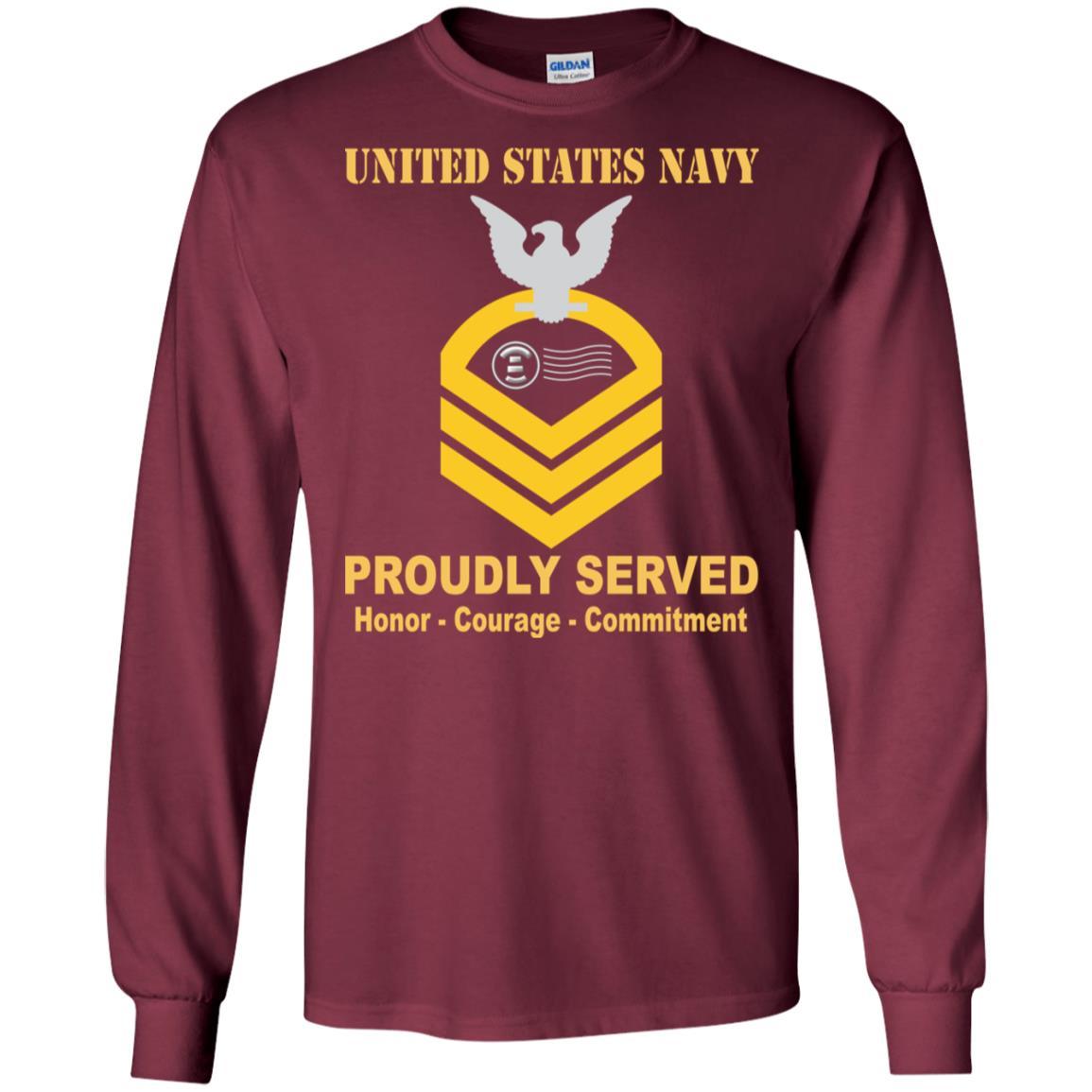 Navy Postal Clerk Navy PC E-7 Rating Badges Proudly Served T-Shirt For Men On Front-TShirt-Navy-Veterans Nation