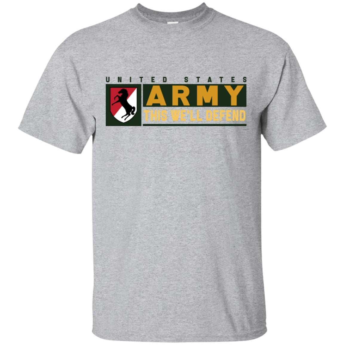 US Army 11TH ARMORED CAVALRY REGIMENT- This We'll Defend T-Shirt On Front For Men-TShirt-Army-Veterans Nation