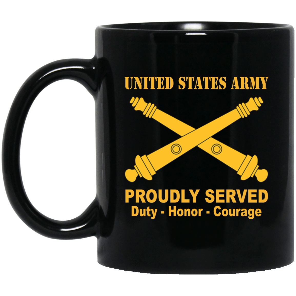 US Army Field Artillery Black Mug 11 oz - 15 oz-Mug-Army-Branch-Veterans Nation
