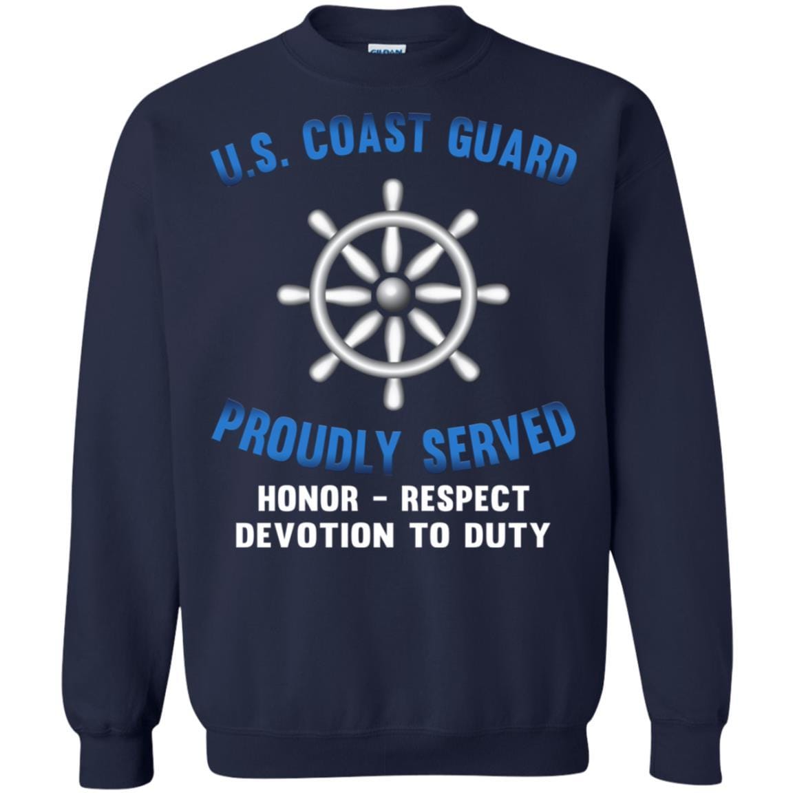US Coast Guard Quartermaster QM Logo Proudly Served T-Shirt For Men On Front-TShirt-USCG-Veterans Nation