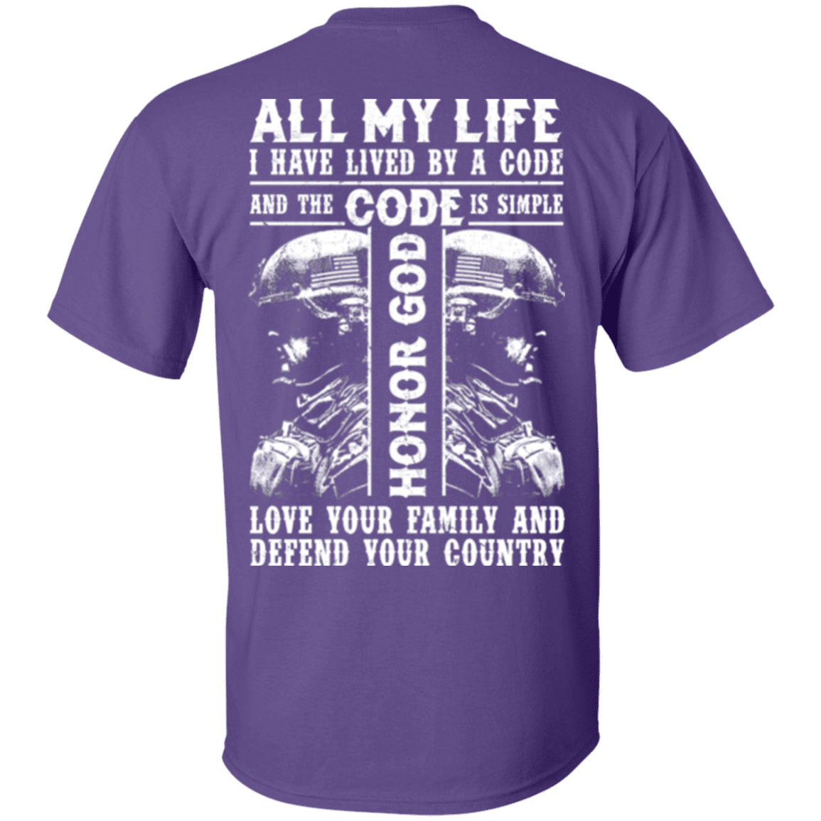 Military T-Shirt "Honor God Love Family And Defend Your Country Veteran"-TShirt-General-Veterans Nation