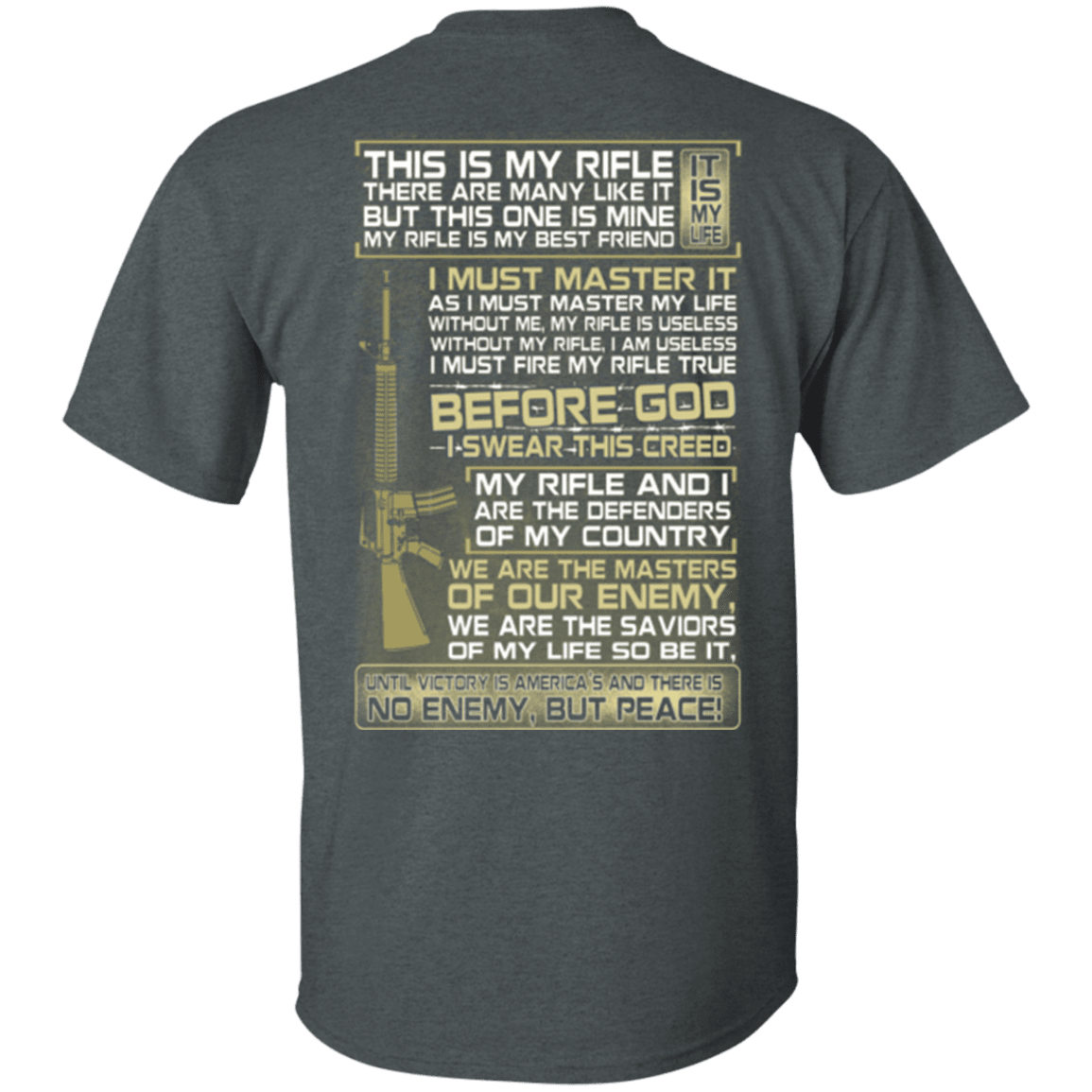 Military T-Shirt "Veteran - This is My Rifle I Must Master It"-TShirt-General-Veterans Nation