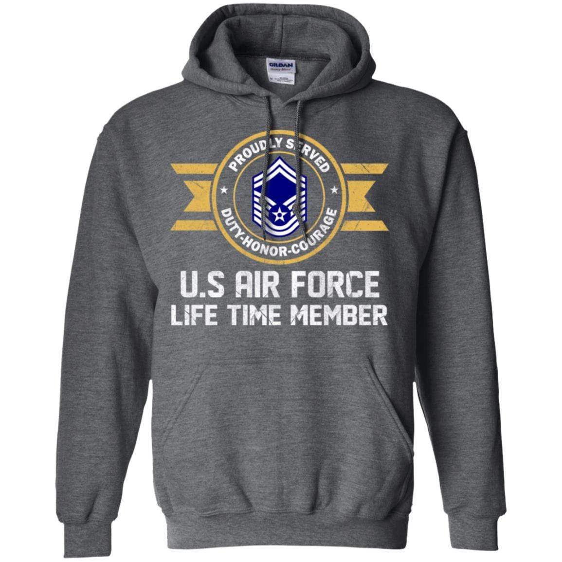 Life time member-US Air Force E-8 Senior Master Sergeant SMSgt E8 Noncommissioned Officer AF Rank Men T Shirt On Front-TShirt-USAF-Veterans Nation