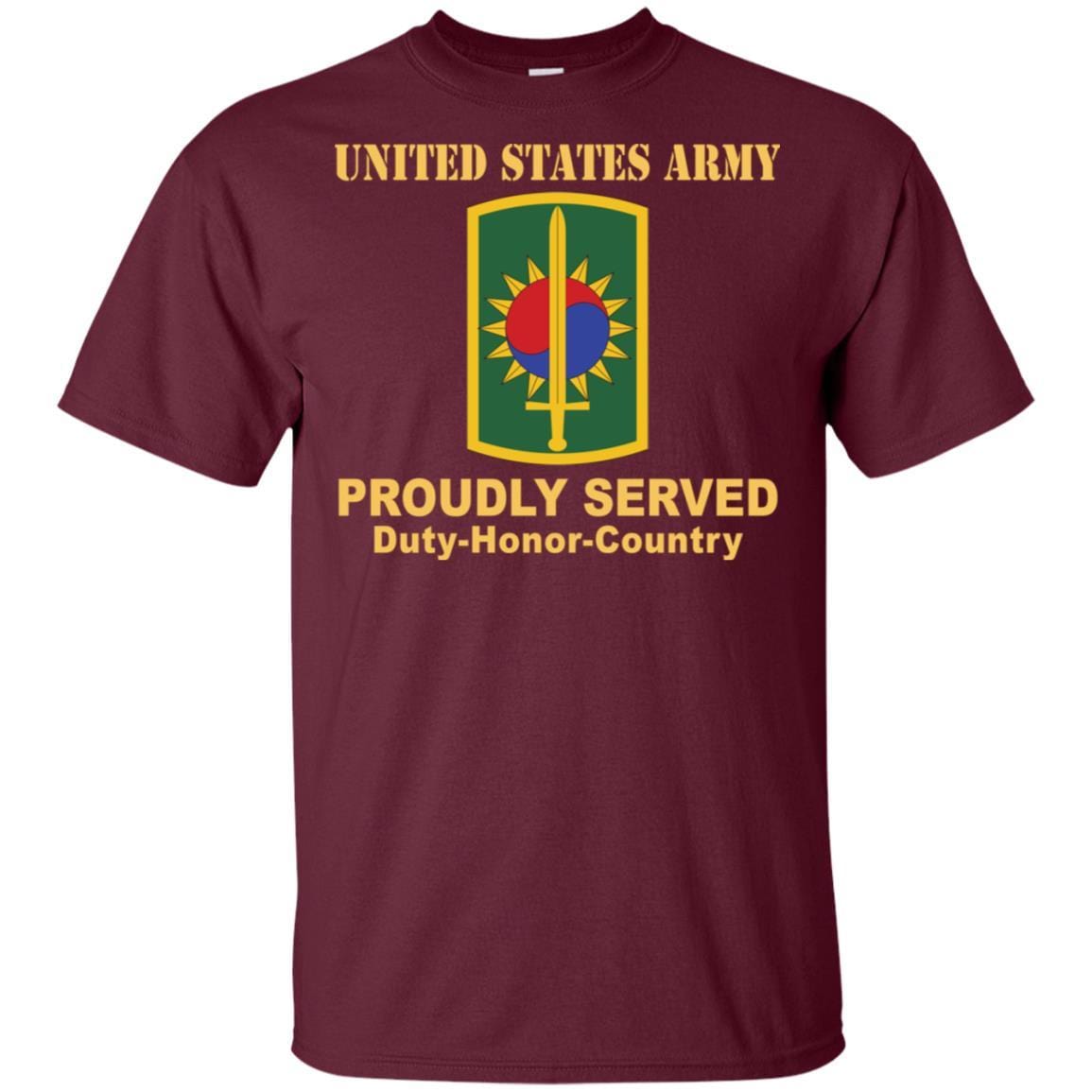 US ARMY 8TH MILITARY POLICE BRIGADE- Proudly Served T-Shirt On Front For Men-TShirt-Army-Veterans Nation